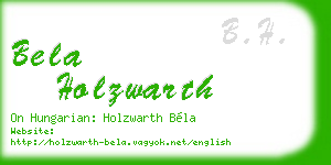 bela holzwarth business card